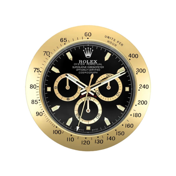 Daytona Style, Gold & Black | Wall Clock