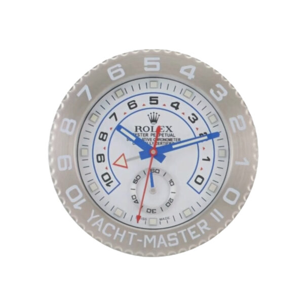 Yacht-Master II, Silver and White | Wall Clock