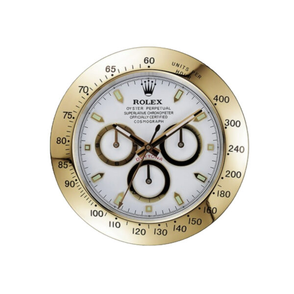 Daytona Gold and White | Wall Clock