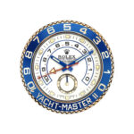Yacht Master ll, Gold and Blue | Wall Clock