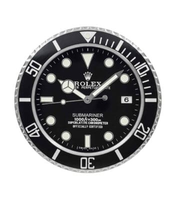 Submariner Classic Black | Wall Clock – Premium Rolex Wall Clock by Clocks Atelier - Luxury wall clock for living room