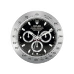 Daytona Style, Silver & Black | Wall Clock