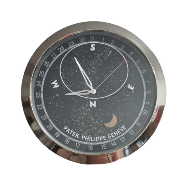 Patek Astronomical Steel and Black | Large Wall Clock