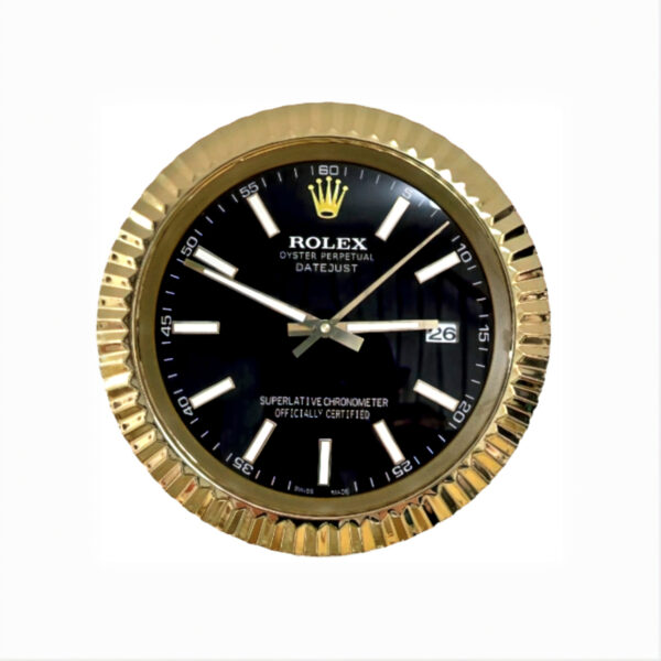 Datejust Fluted Gold Black | Wall Clock