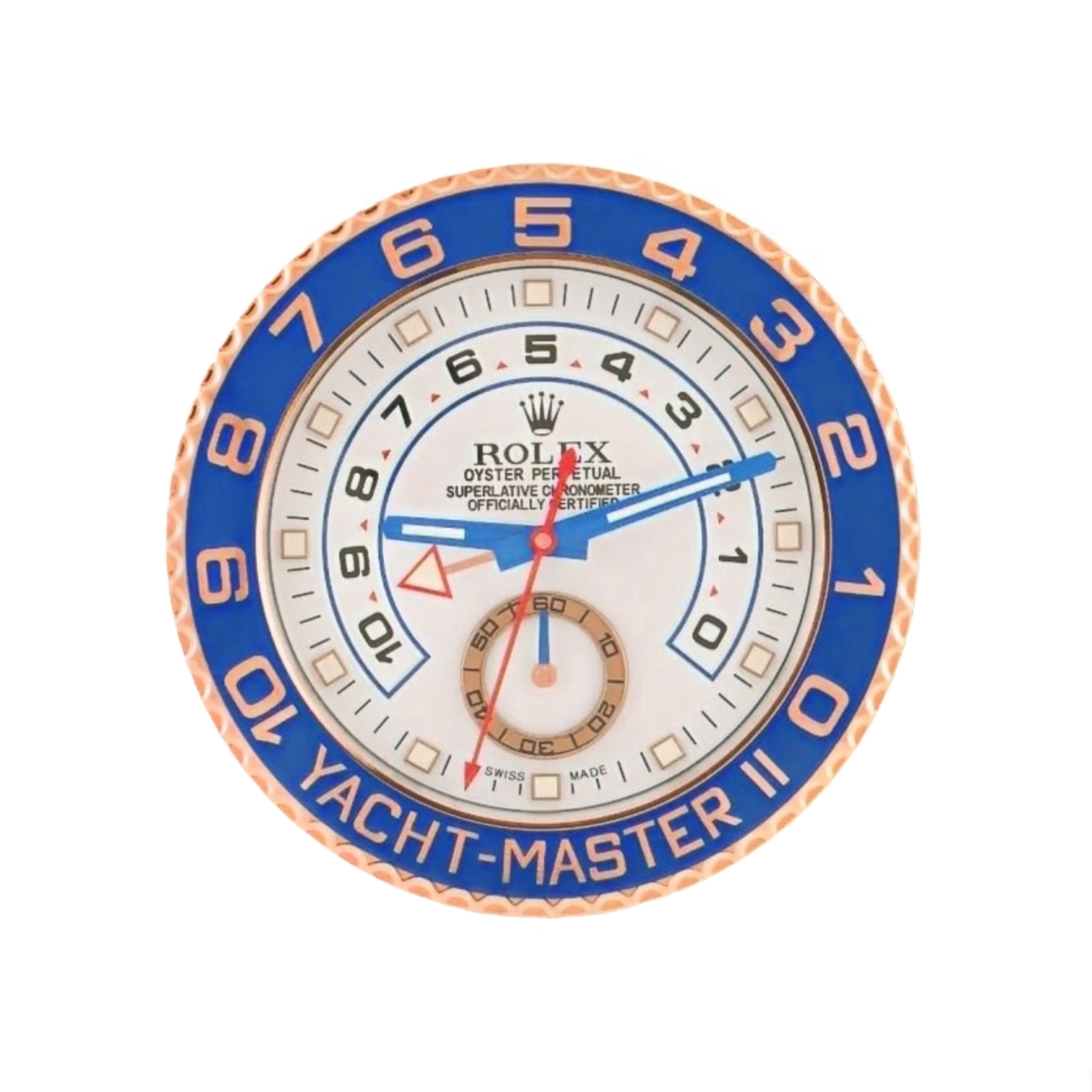 420e35_ca251c5839e74119842cc45771fcf927mv2.jpg Yacht Master ll, Rose Gold and Blue | Wall Clock - Image 1