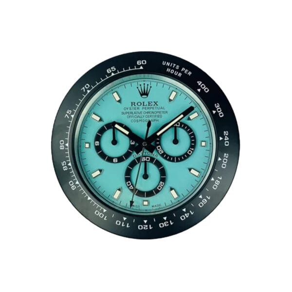 Daytona Black and Tiffany blue | Wall Clock
