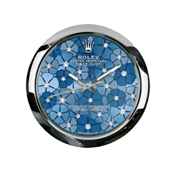 Oyster Perpetual Datejust Blue Floral | Wall Clock