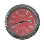 Rolex date just wall clock steel and pink