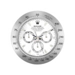 Daytona Style, Silver & White | Wall Clock