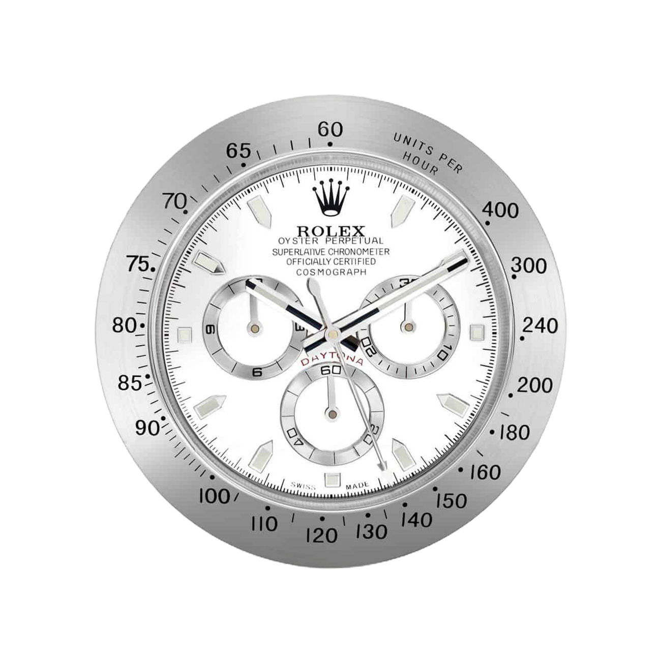 420e35_e67e63e69d2c45cebef46ae4523fd284mv2.jpg Daytona Style, Silver & White | Wall Clock - Image 1