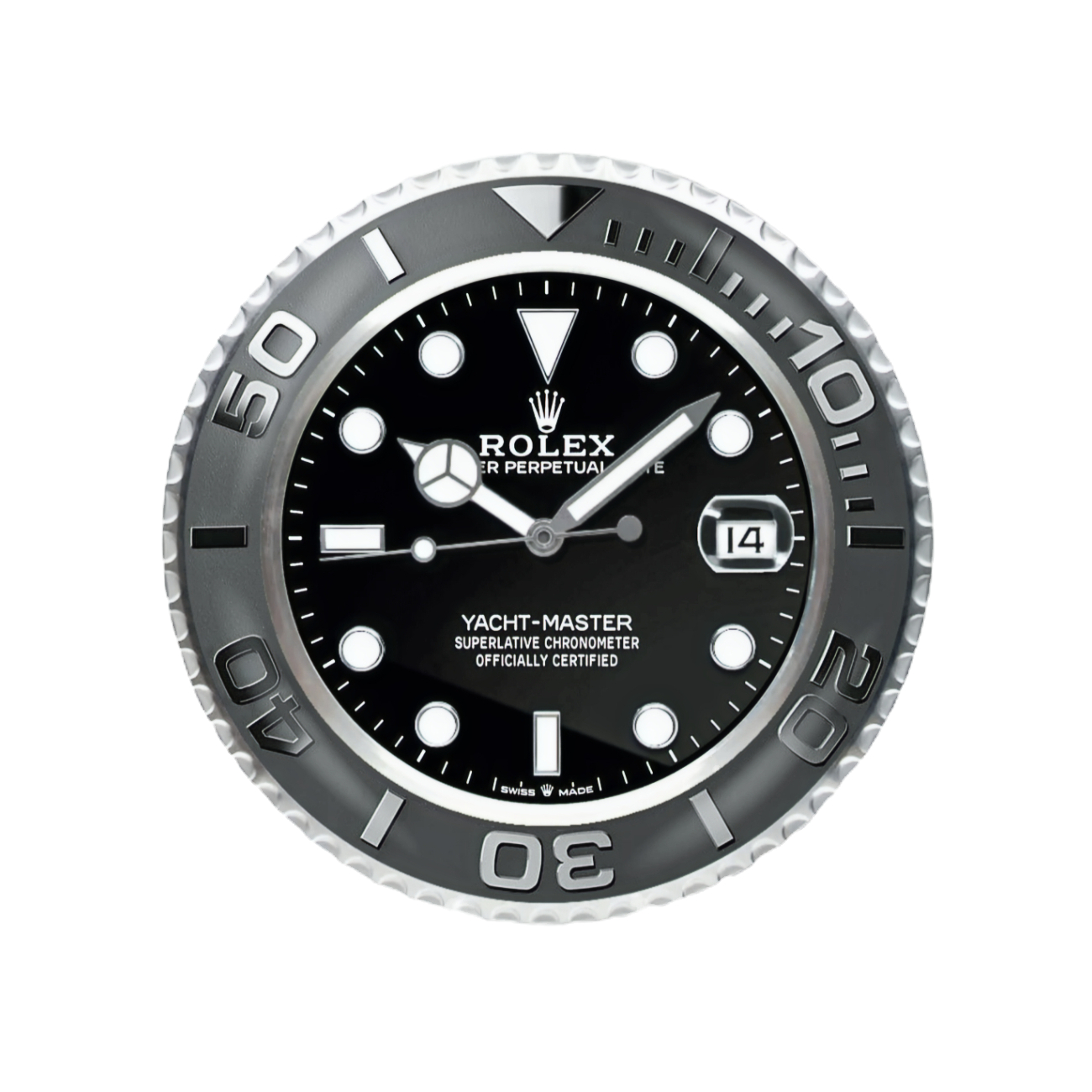 420e35_ede23d7209a04b1e89a42f46c990dfd8mv2.jpg Yacht-Master, Steel Black | Wall Clock - Image 1