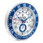 Yacht Master II, Silver and Blue | Wall Clock - Image 2