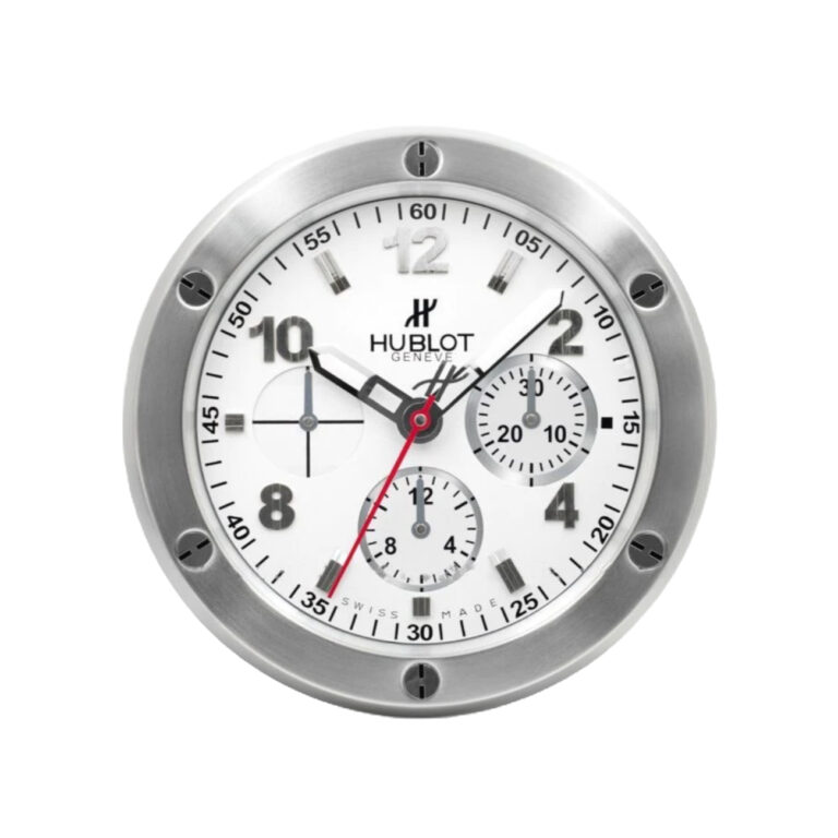 Hublot Steel and white wall clock - luxury wall clock - Clocks Atelier
