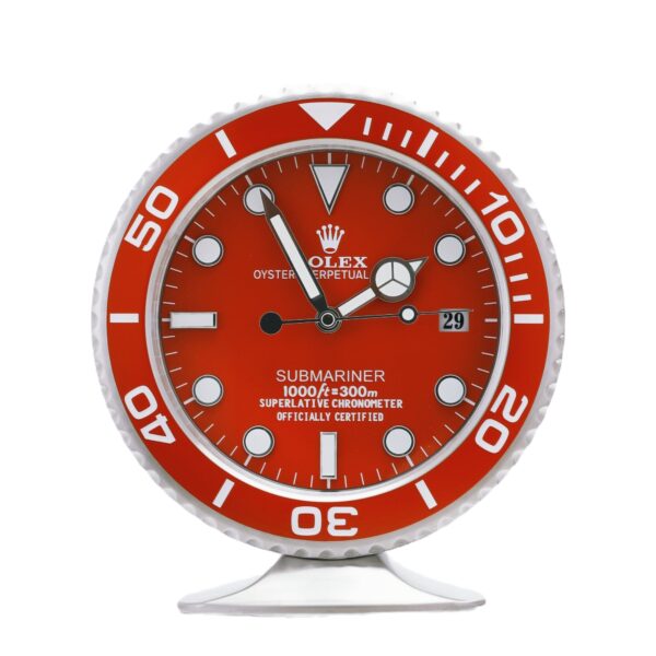 Submariner Steel, Full Red | Desk Clock