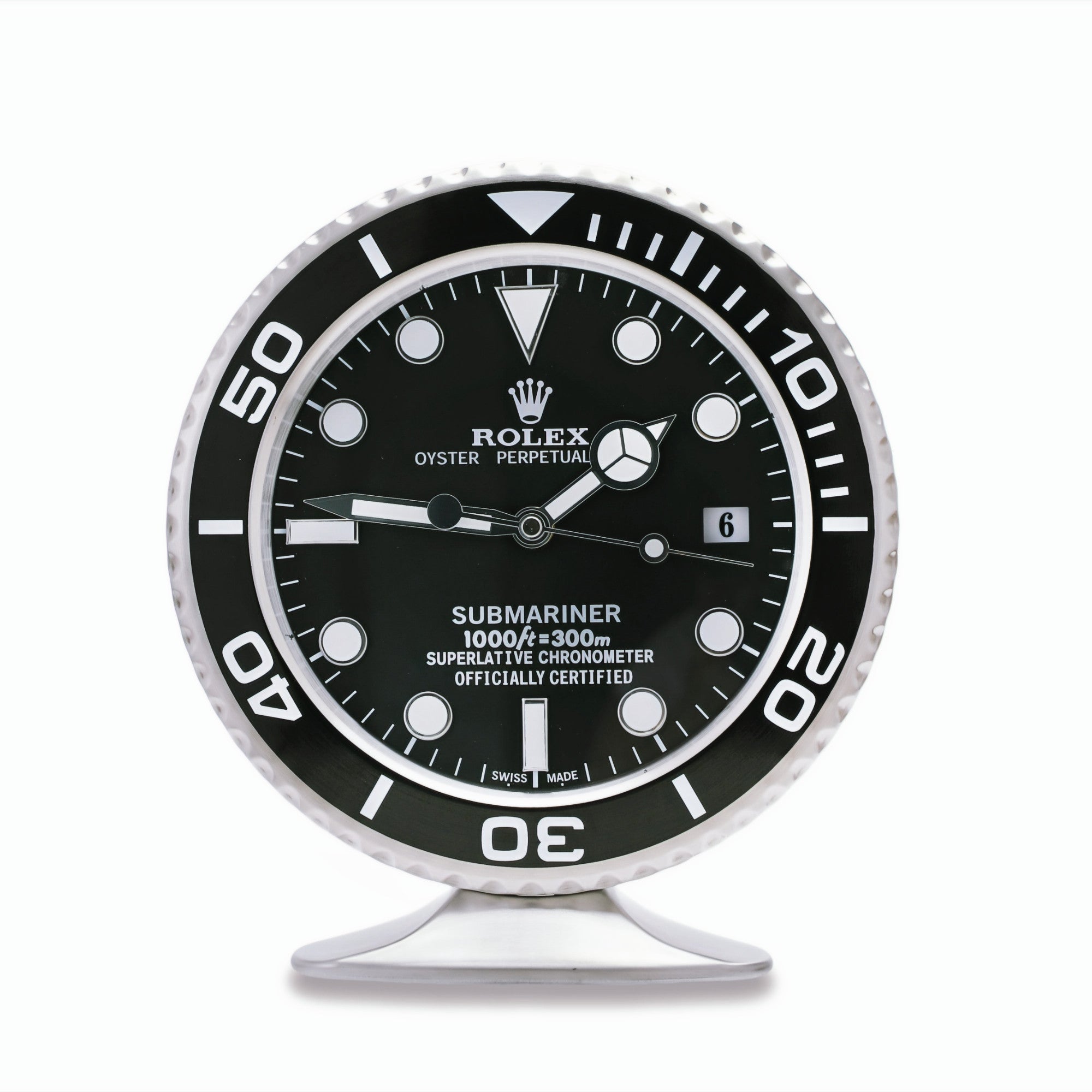 file_fdec5c43-f40c-4954-914f-339744dfa248.jpg Submariner Classic Black | Desk Clock - Image 1
