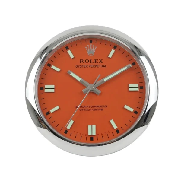 Rolex Oyster Perpetual Red Wall Clock - Best Luxury Clocks for Living Room - Clocks Atelier