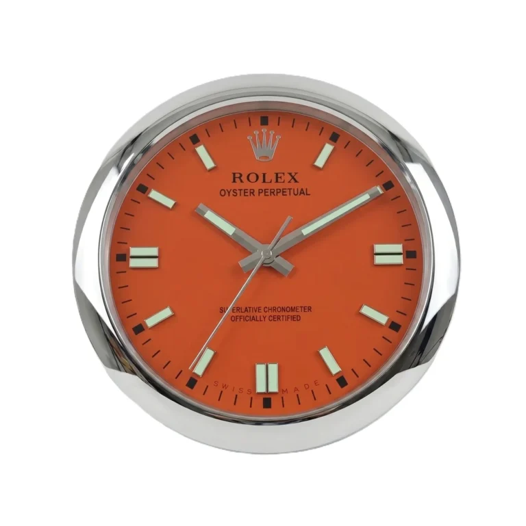 Rolex Oyster Perpetual Red Wall Clock - Best Luxury Clocks for Living Room - Clocks Atelier
