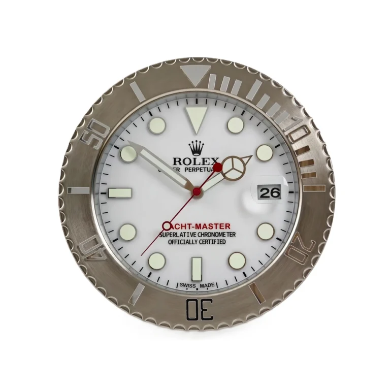 Rolex Yacht-Master, Steel and White Vintage | Wall Clock - By Clocks Atelier - Best vintage wall clock