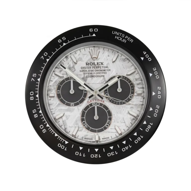 Meteorite style Rolex Daytona wall clock by Clocks Atelier
