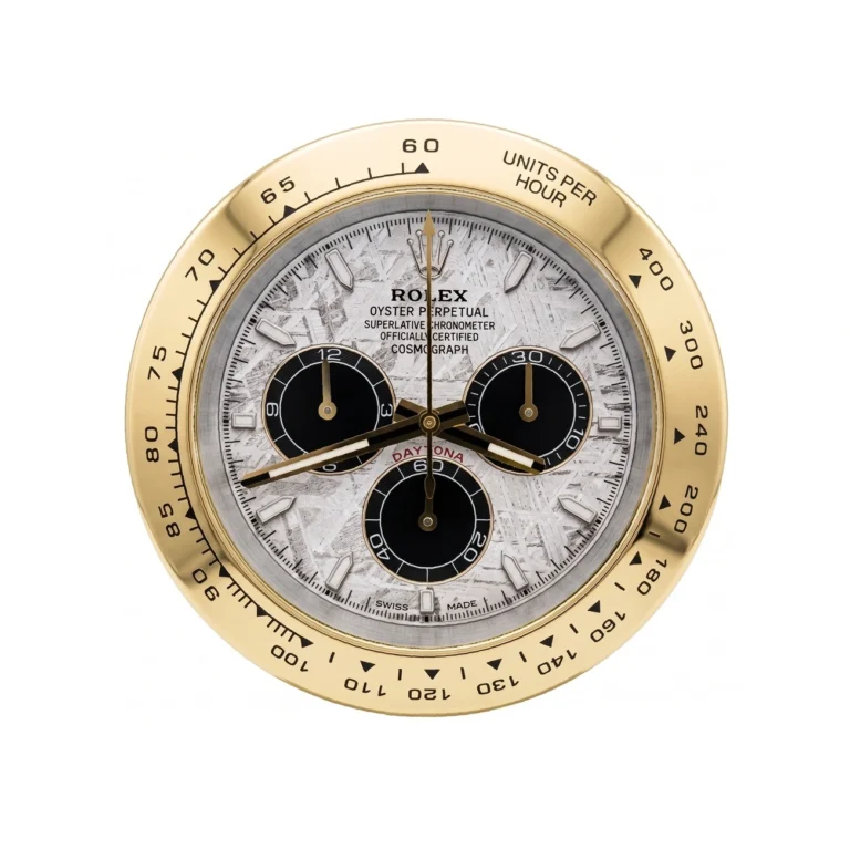 Rolex Daytona Gold and Meteorite Style | Wall Clock - Clocks Atelier - Best wall clock for home decor