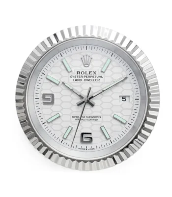 Land Dweller Steel and White | Wall Clock - Exclusive at Clocks Atelier - luxury Clocks