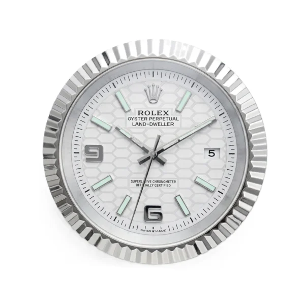 Land Dweller Steel and White | Wall Clock - Exclusive at Clocks Atelier - luxury Clocks