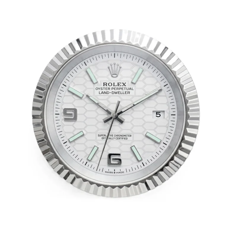 Land Dweller Steel and White | Wall Clock - Exclusive at Clocks Atelier - luxury Clocks